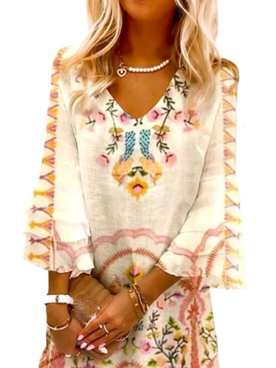 Unbranded Dresses & Skirts - NWT Made with Love Boho Chic Dress Birds Bell Sleeves Fairy Women's Small